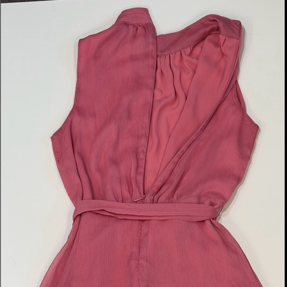 CeCe Rose Pink Sleeveless Tie-Waist Midi Dress Summer Size 4 - Picture 6 of 6